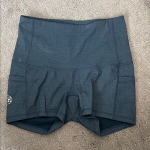 Salty Honey High-Waist Dark Teal Women’s Active Shorts